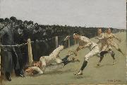 Frederic Remington Touchdown, Yale vs. Princeton, Thanksgiving Day USA oil painting artist
